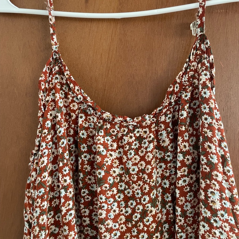 Natural Life Rust Floral Dress - Picture 2 of 4